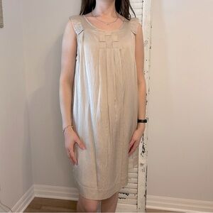 Vera Moda silk blend minidress with fun cap sleeve size 6 ecru